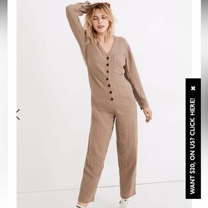 Madewell Lightspun Stitched-Pocket Coverall Jumpsuit
